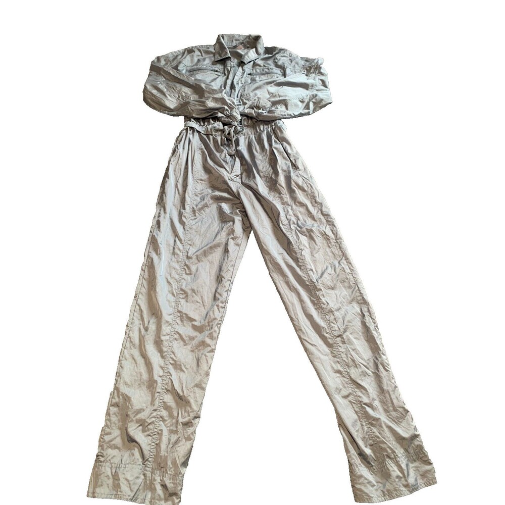 Free People Movement Jumpsuit Womens Small Blue Golden Hour Coveralls Silky Boho - Picture 10 of 16
